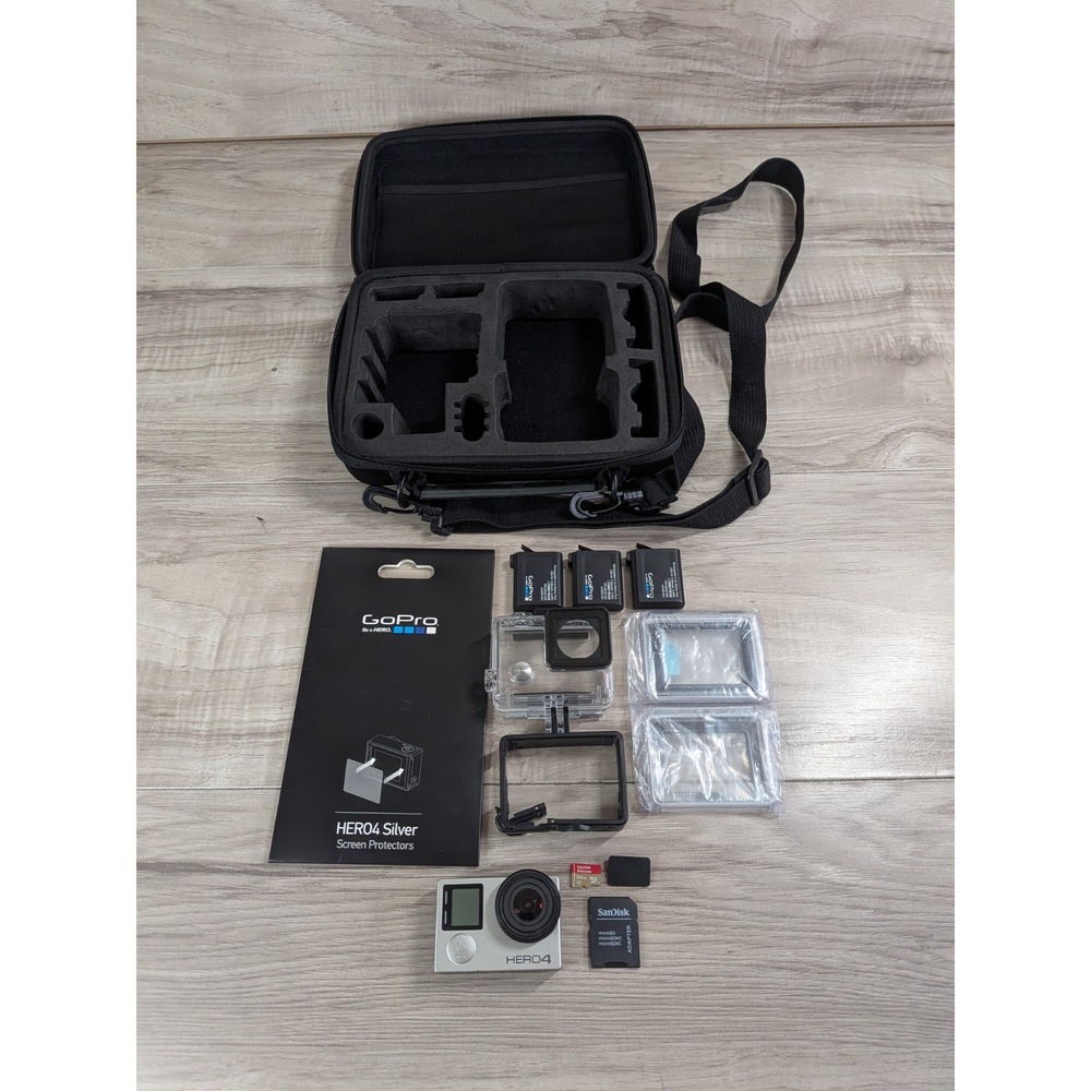GoPro Hero 4 Silver Edition- with Accessories and Case Included